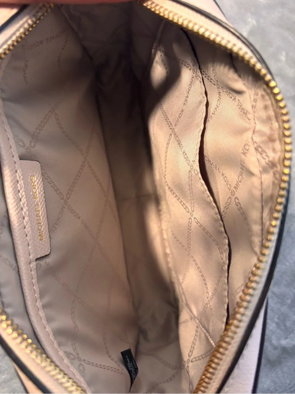 Michael Kors Blush Saffiano Leather Crossbody with Gold Chain